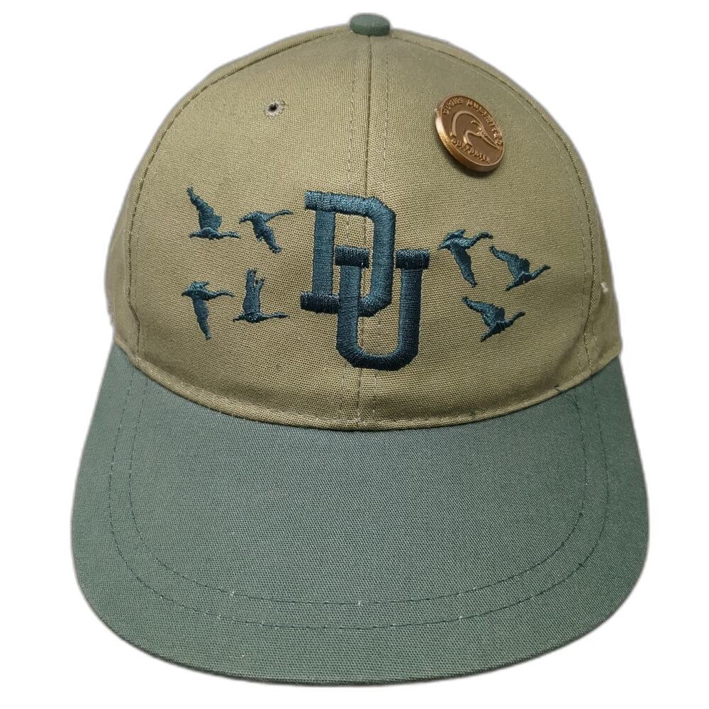 Ducks Unlimited Baseball Cap Green One Size Duck Embroidery Pin Slideback Hat